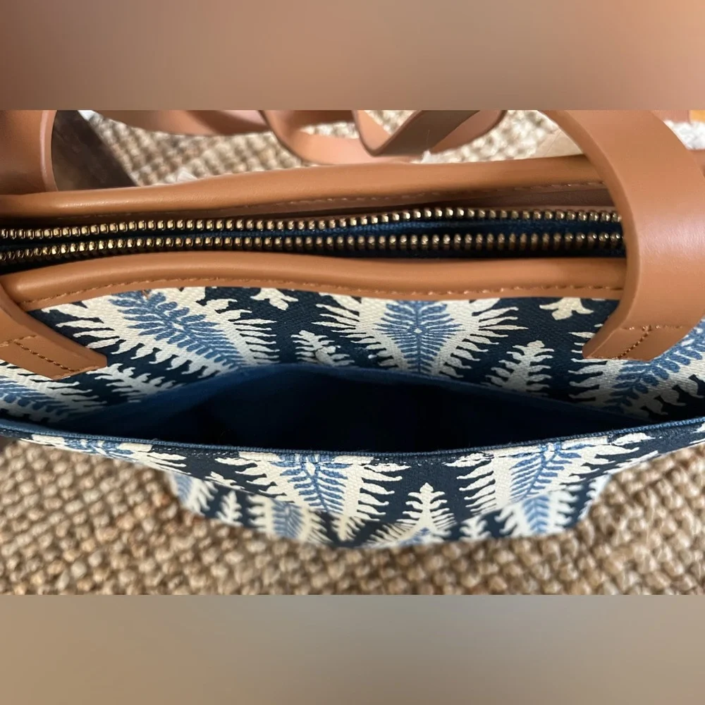 Spartina 449 Boho Tropez Tote Linen & Leather NWOT - Picture 6 of 13